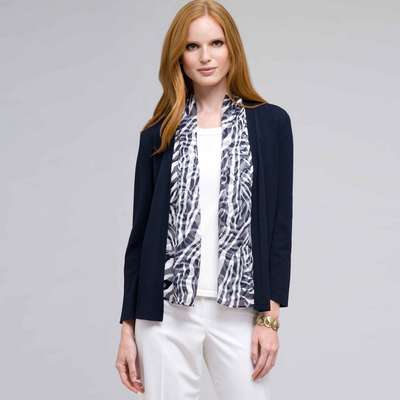 Zebra Scarf Print Cardigan