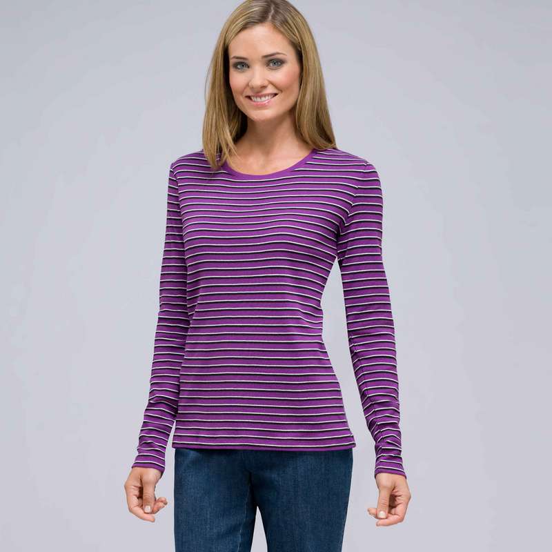 Long Sleeve Crew Neck Top, , large image number 0