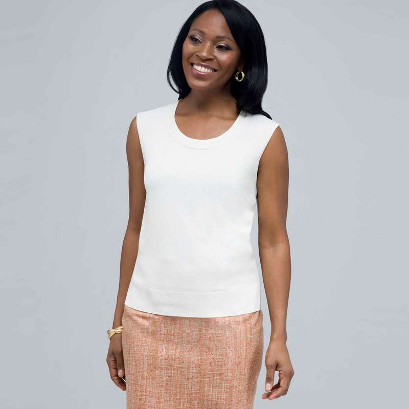 Scoop Neck Shell., Ivory, large image number 0